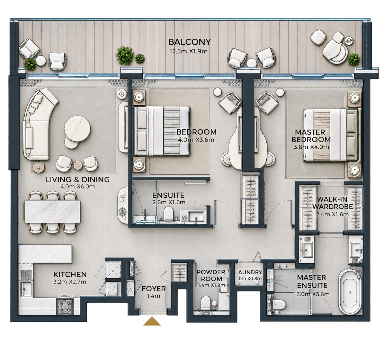 2 Bedroom floor plan