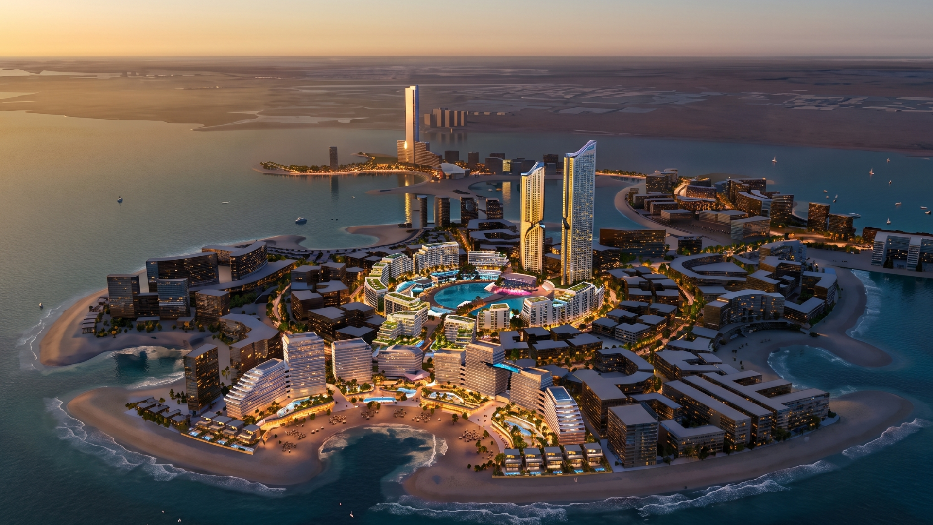 Fairmont Residences Al Marjan Island location map showing Ras Al Khaimah waterfront landmarks