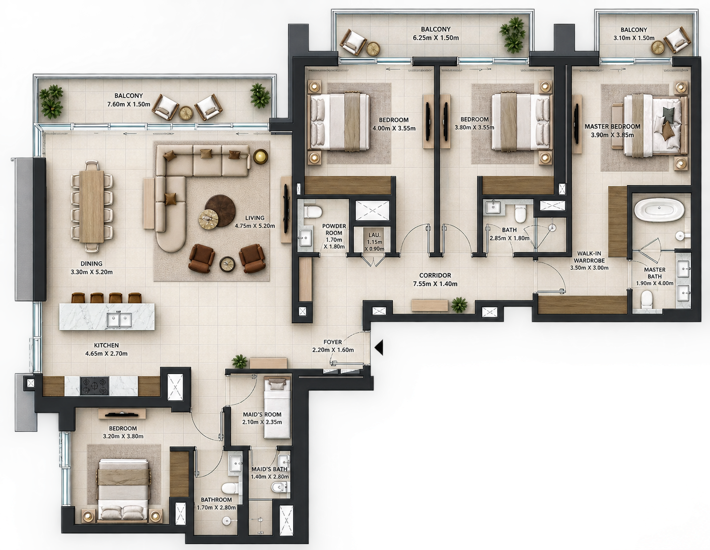 4 Bedroom floor plan