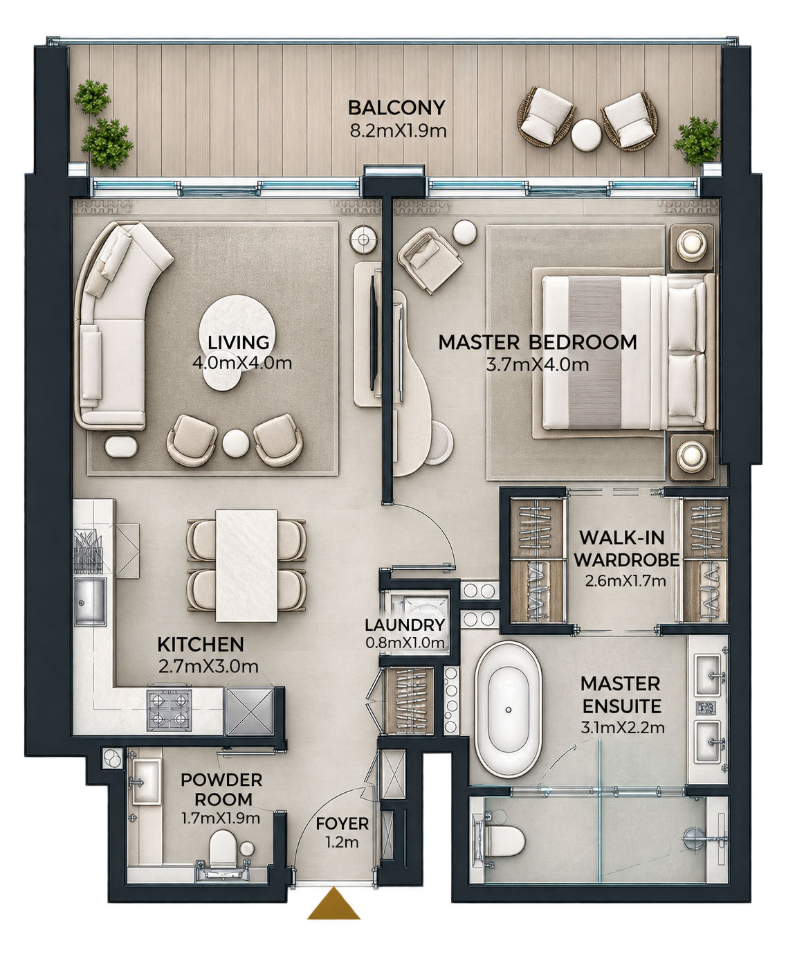 1 Bedroom floor plan