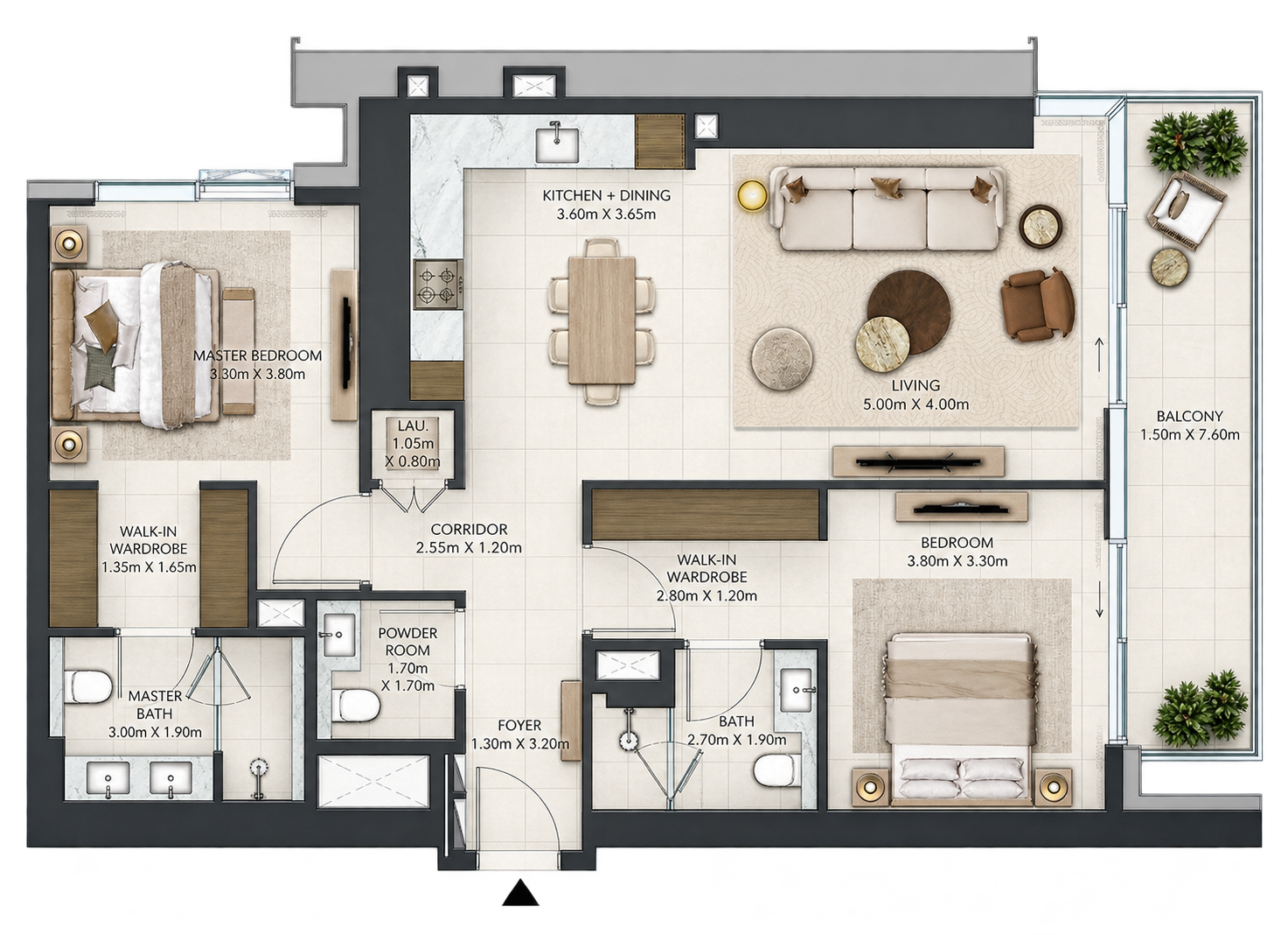 2 Bedroom floor plan
